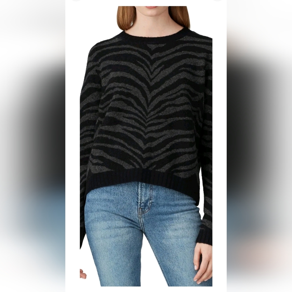 Rails Zebra Pattern Sweater - Black and Gray
